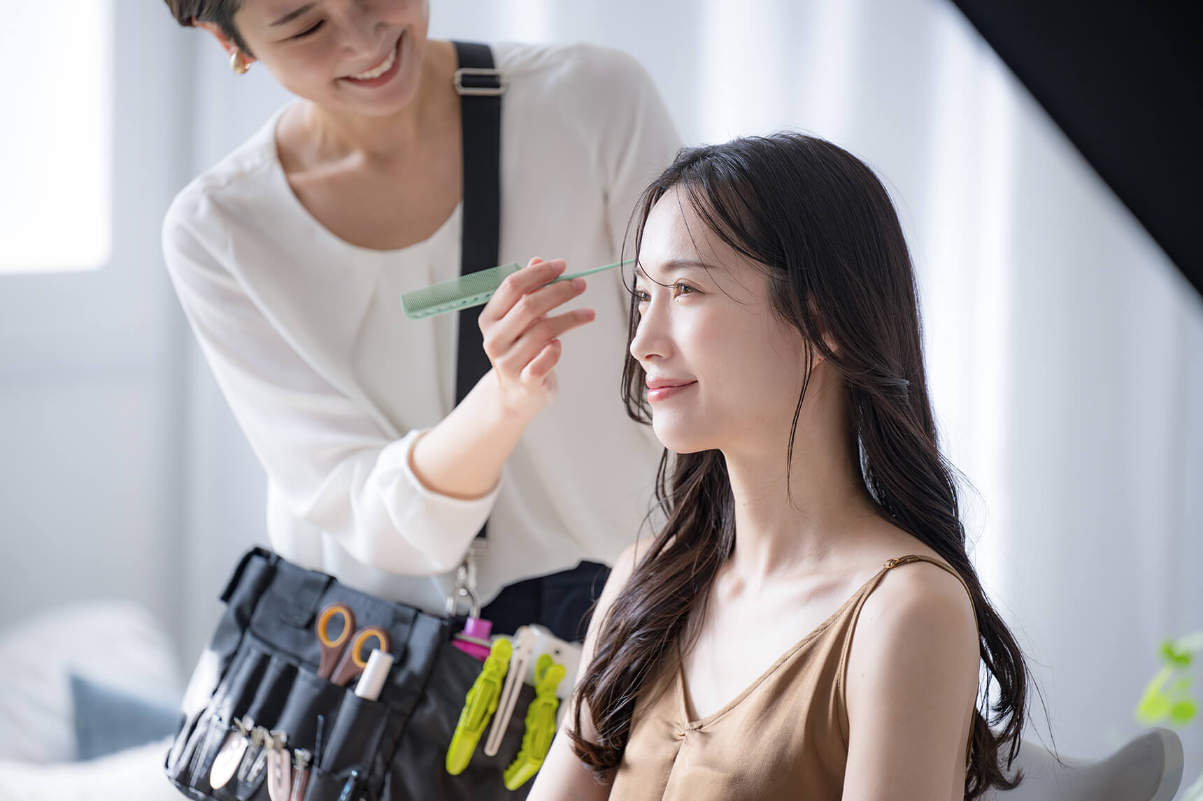 ヘアメイクとモデル