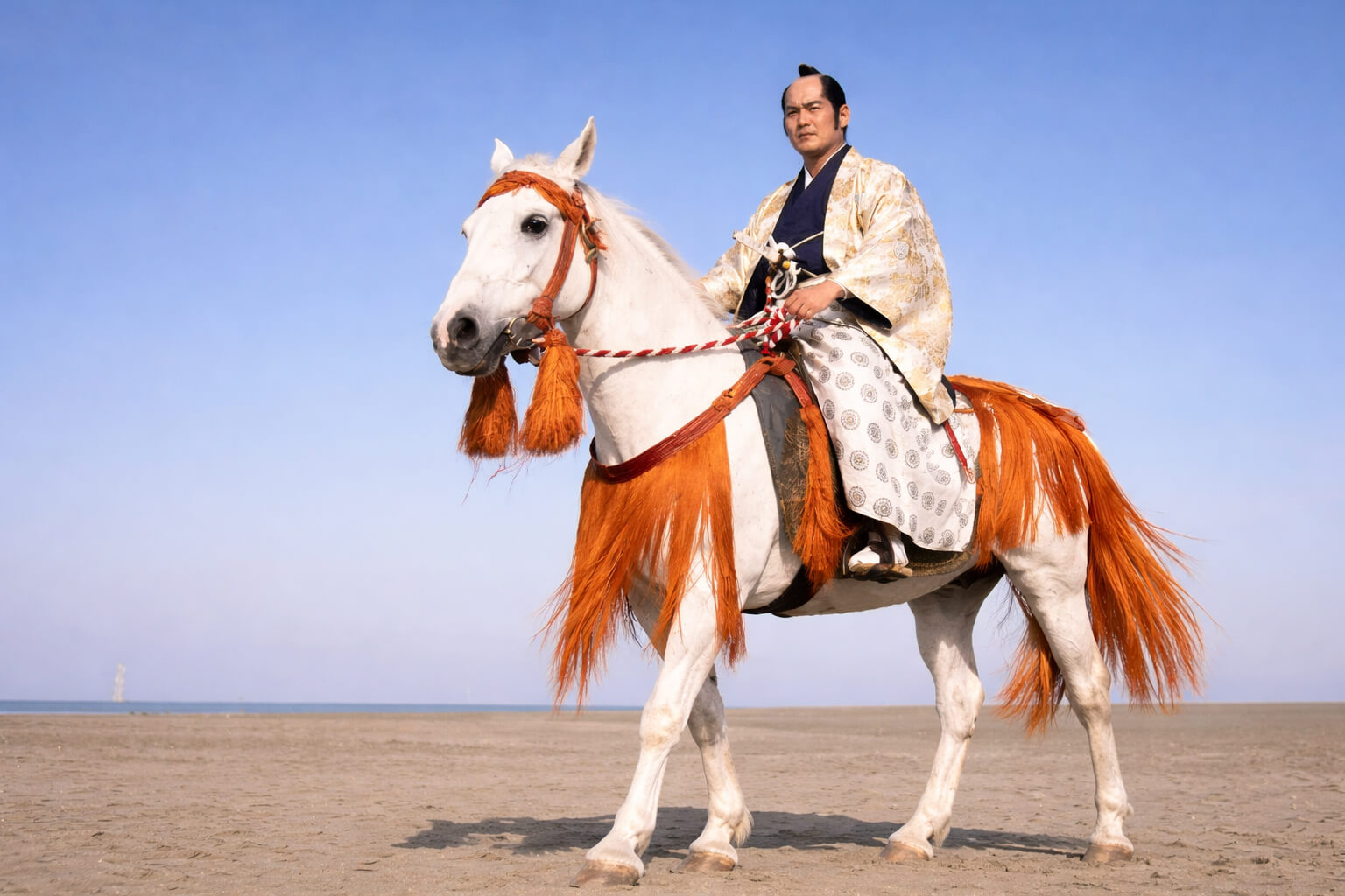 馬にまたがる武士