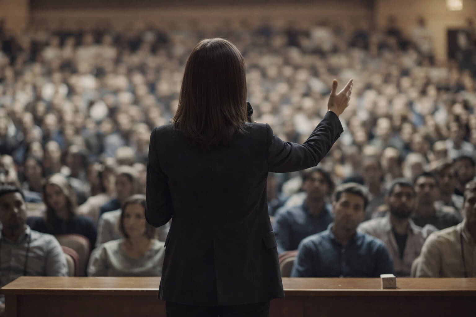 人前に立つ男性